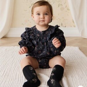 New in Bag Organic Cotton Malia Playsuit - Bianca Noir 1 year